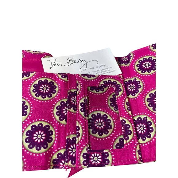 Vera Bradley Very Berry Paisley Floral Trifold Wallet Card Slots Zipper Pocket - Picture 6 of 6